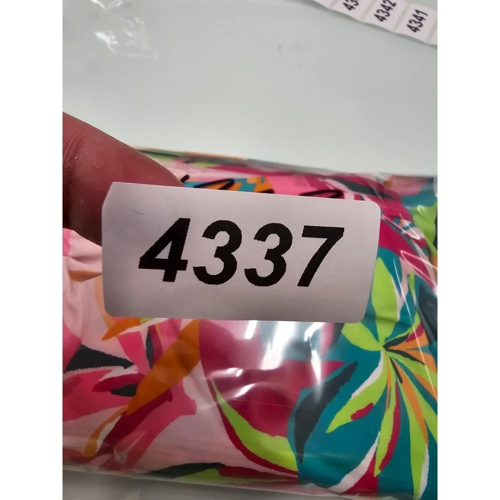 Anne Cole Womens Floral Swim Skirt Pink Nylon Blend Tropical Casual Size Medium
